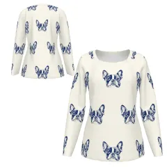 Women's Square Neck Long Sleeve Ribbed T-Shirt thumbnail 6