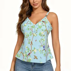 Women's V-neck Metal Ring Camisole Top thumbnail 1