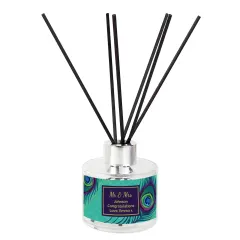 Personalised Peacock Reed Diffuser, Custom Text, Turquoise Label, Glass Bottle thumbnail 5