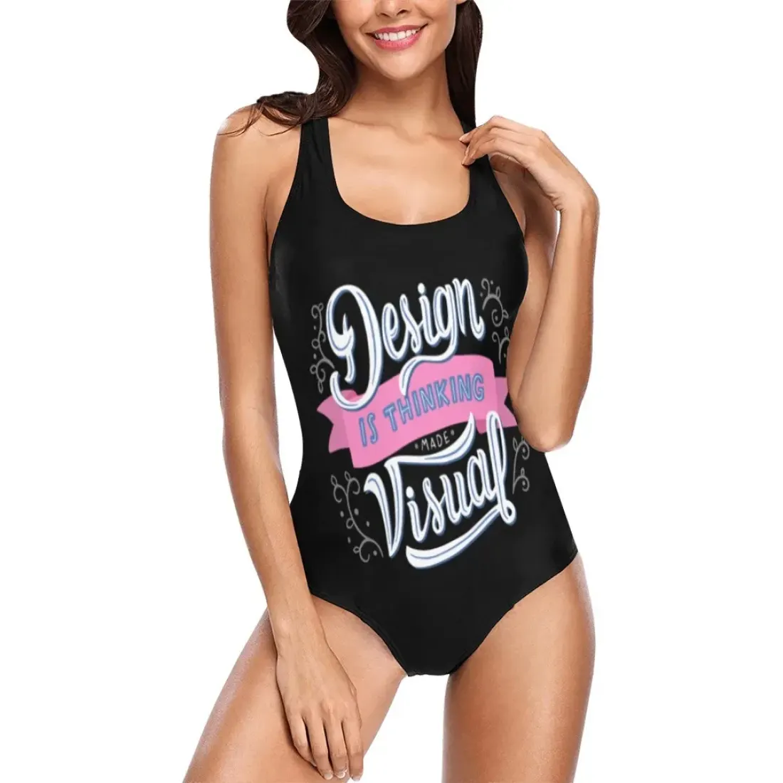 Custom Women's One Piece Swimsuit ( Model S04 ) — photo 3