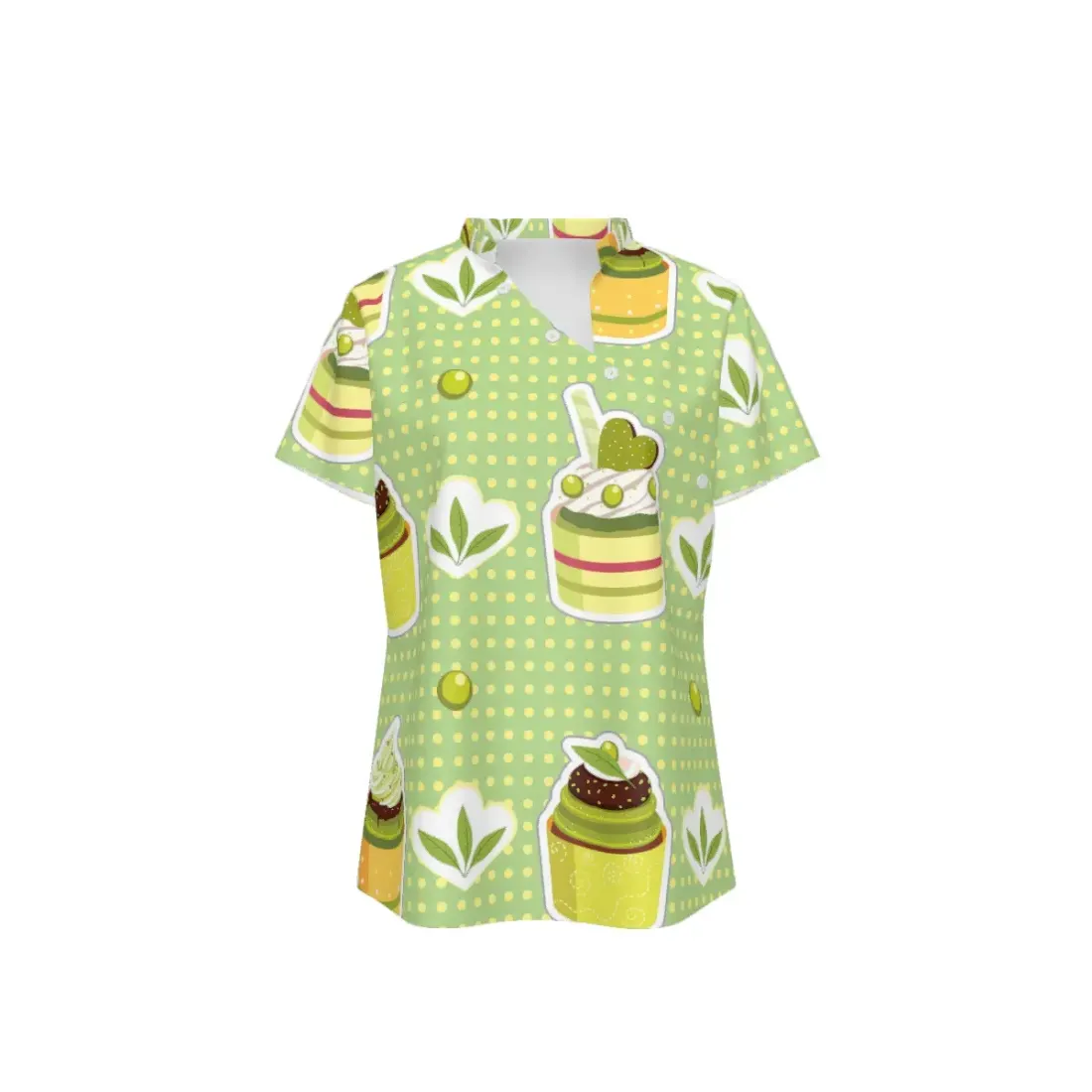 Women's Asymmetrical V-Neck T-Shirt with Buttons — photo 2