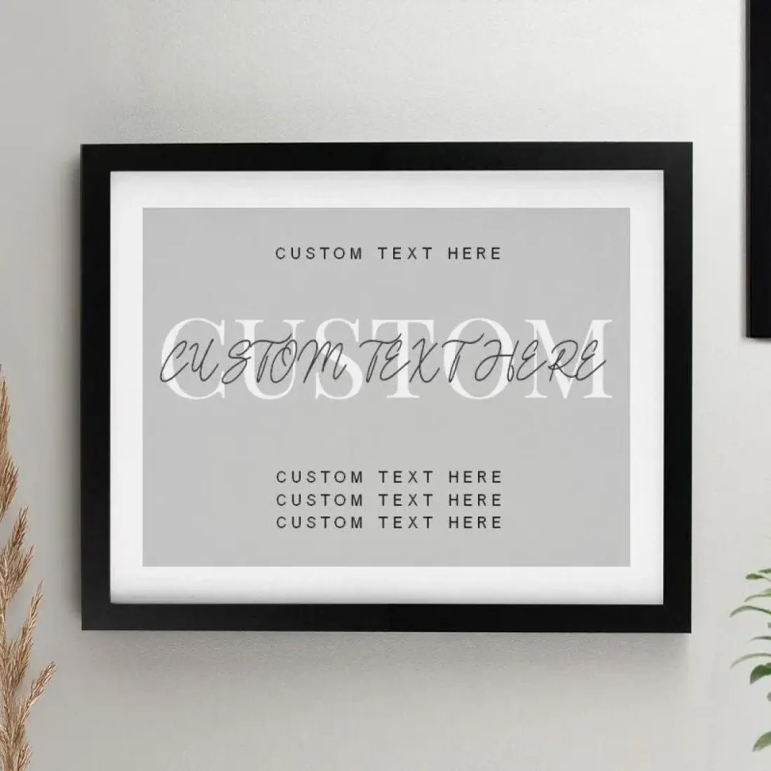 Personalised Framed Print, Custom Message Poster, Black White Oak Frame, Sentimental Wall Art — photo 2