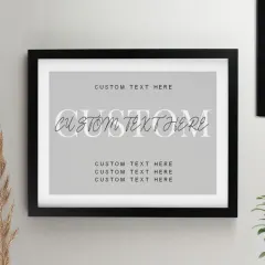 Personalised Framed Print, Custom Message Poster, Black White Oak Frame, Sentimental Wall Art thumbnail 2