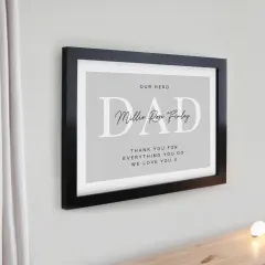 Personalised Framed Print, Custom Message Poster, Black White Oak Frame, Sentimental Wall Art thumbnail 3