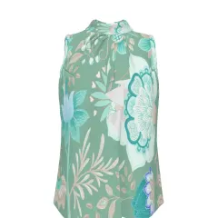 Women's Sleeveless Pleated Sash Top thumbnail 1