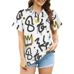 Custom Women's Zipper Polo Shirt ( Model T88 ) thumbnail 1