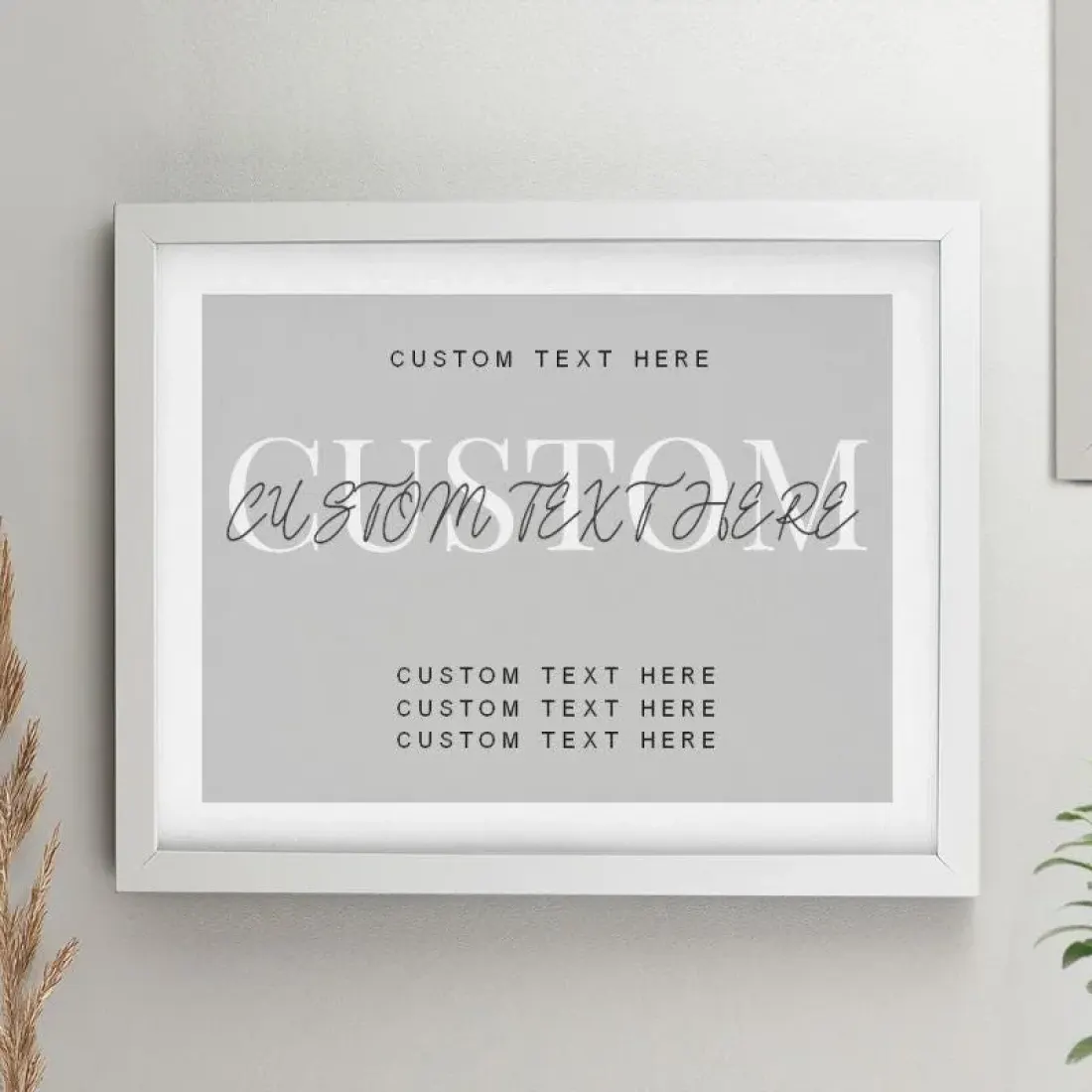 Personalised Framed Print, Custom Message Poster, Black White Oak Frame, Sentimental Wall Art — photo 5
