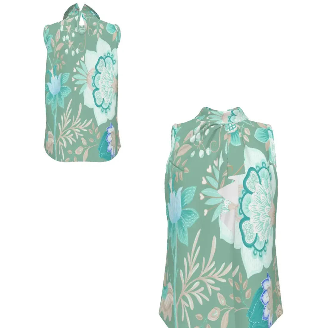 Women's Sleeveless Pleated Sash Top — photo 6