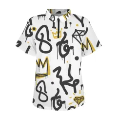 Custom Women's Zipper Polo Shirt ( Model T88 ) thumbnail 4