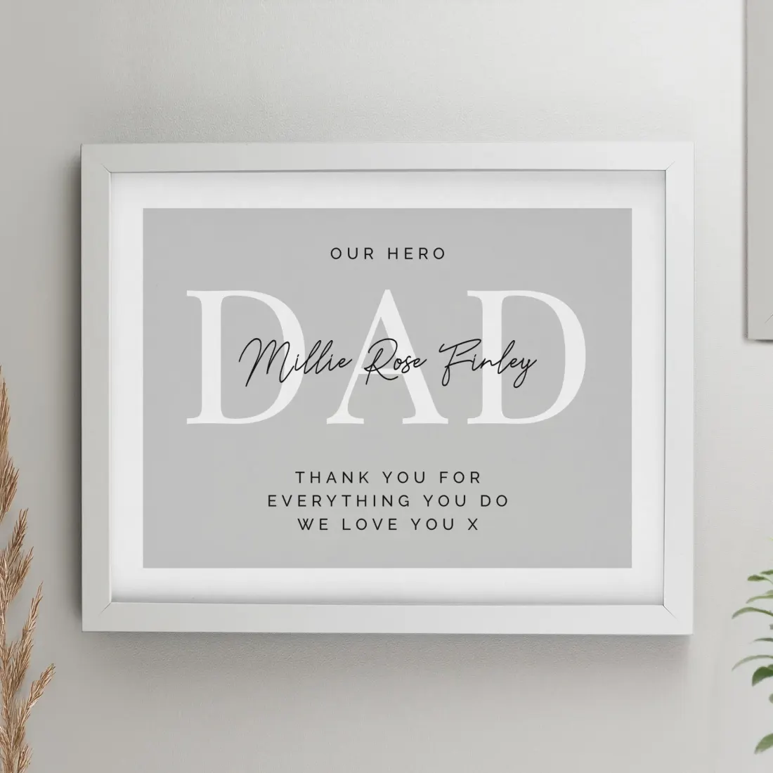 Personalised Framed Print, Custom Message Poster, Black White Oak Frame, Sentimental Wall Art — photo 6