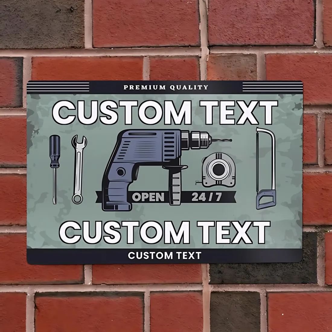 Personalised Daddy's Workshop Metal Sign, Open 24/7 Garage Plaque, Dad Man Cave Art — photo 2