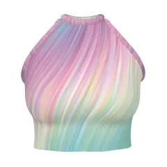 Women's Sleeveless High Neck Crop Tank Top thumbnail 2