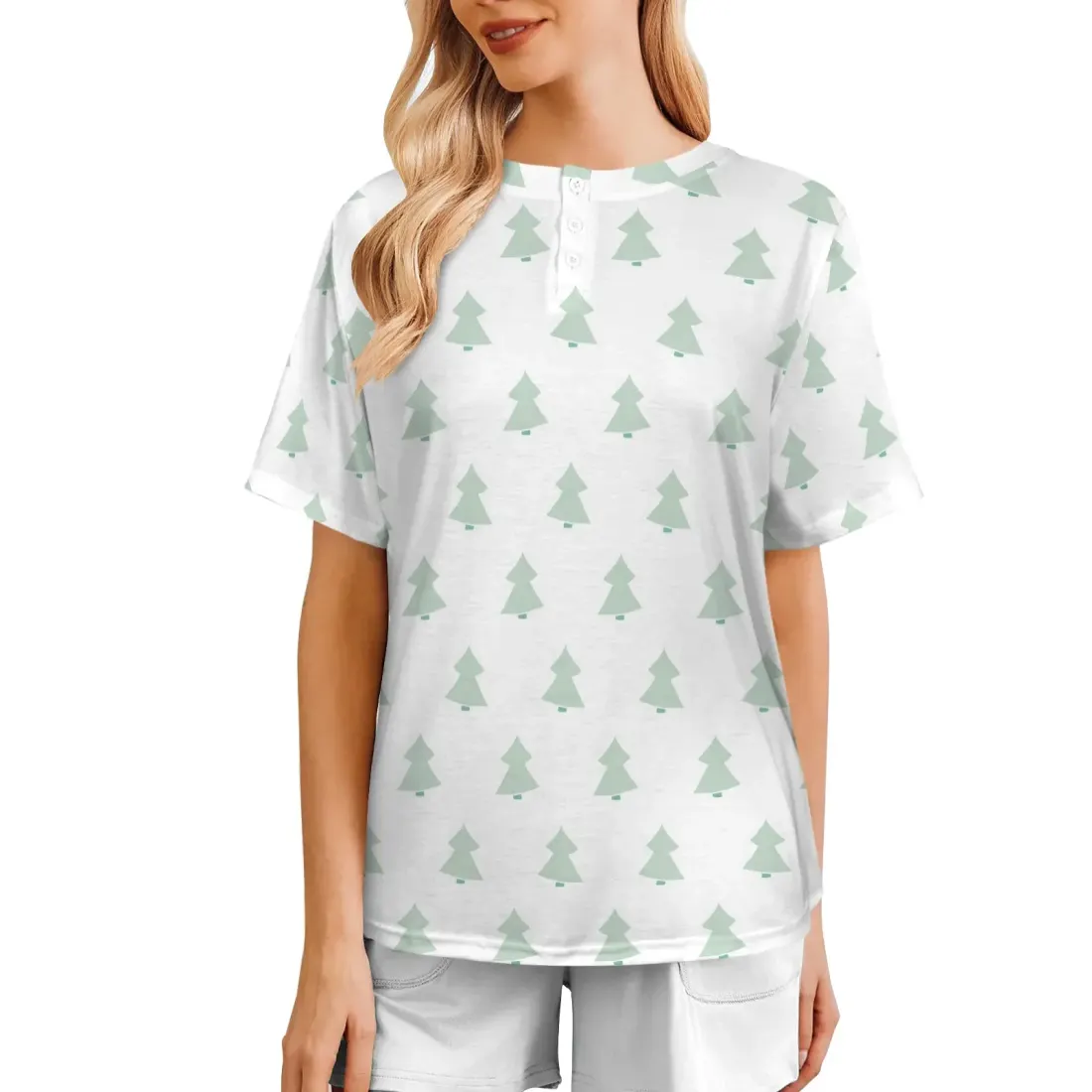 Women's Short Sleeve Pajama Top (Model Sets 17) — photo 3