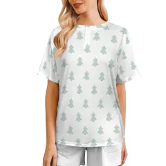Women's Short Sleeve Pajama Top (Model Sets 17) thumbnail 3