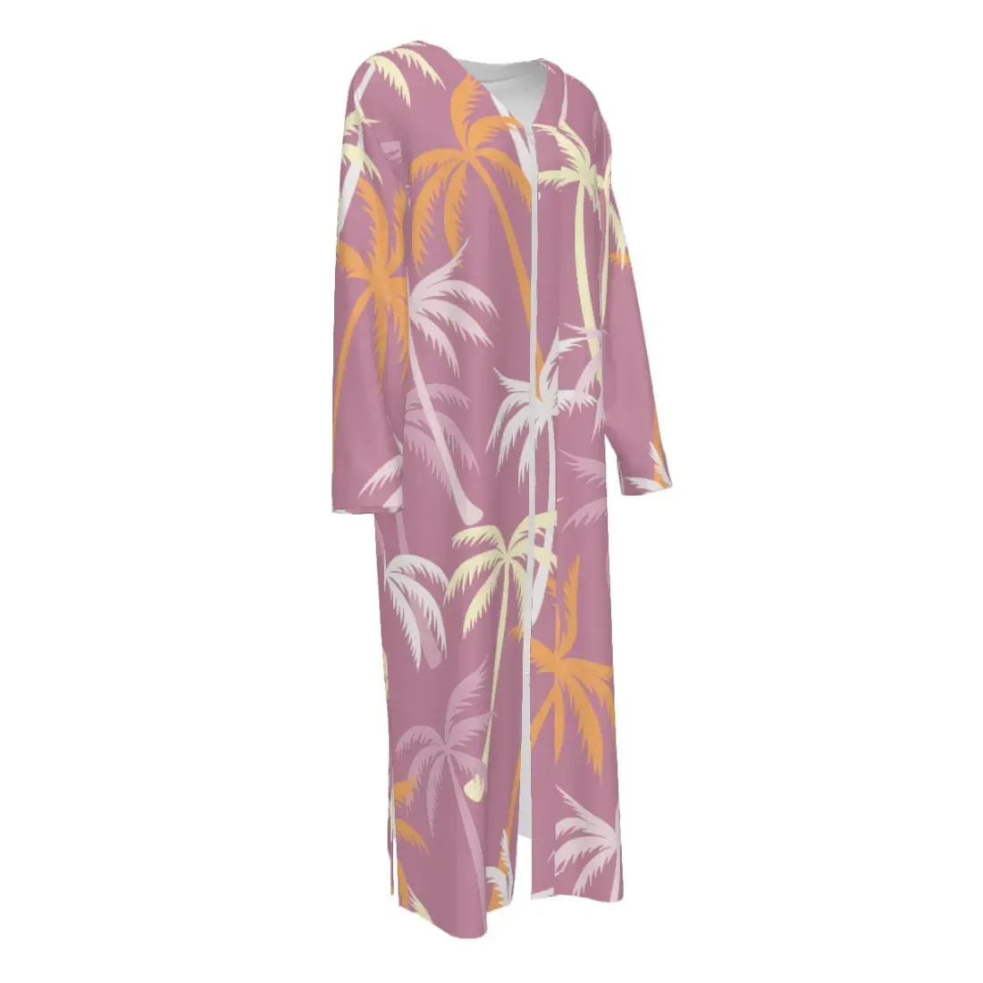 Women's Long Sleeve V-Neck Zip-Front Maxi Dress — photo 2