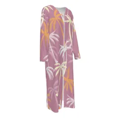 Women's Long Sleeve V-Neck Zip-Front Maxi Dress thumbnail 2