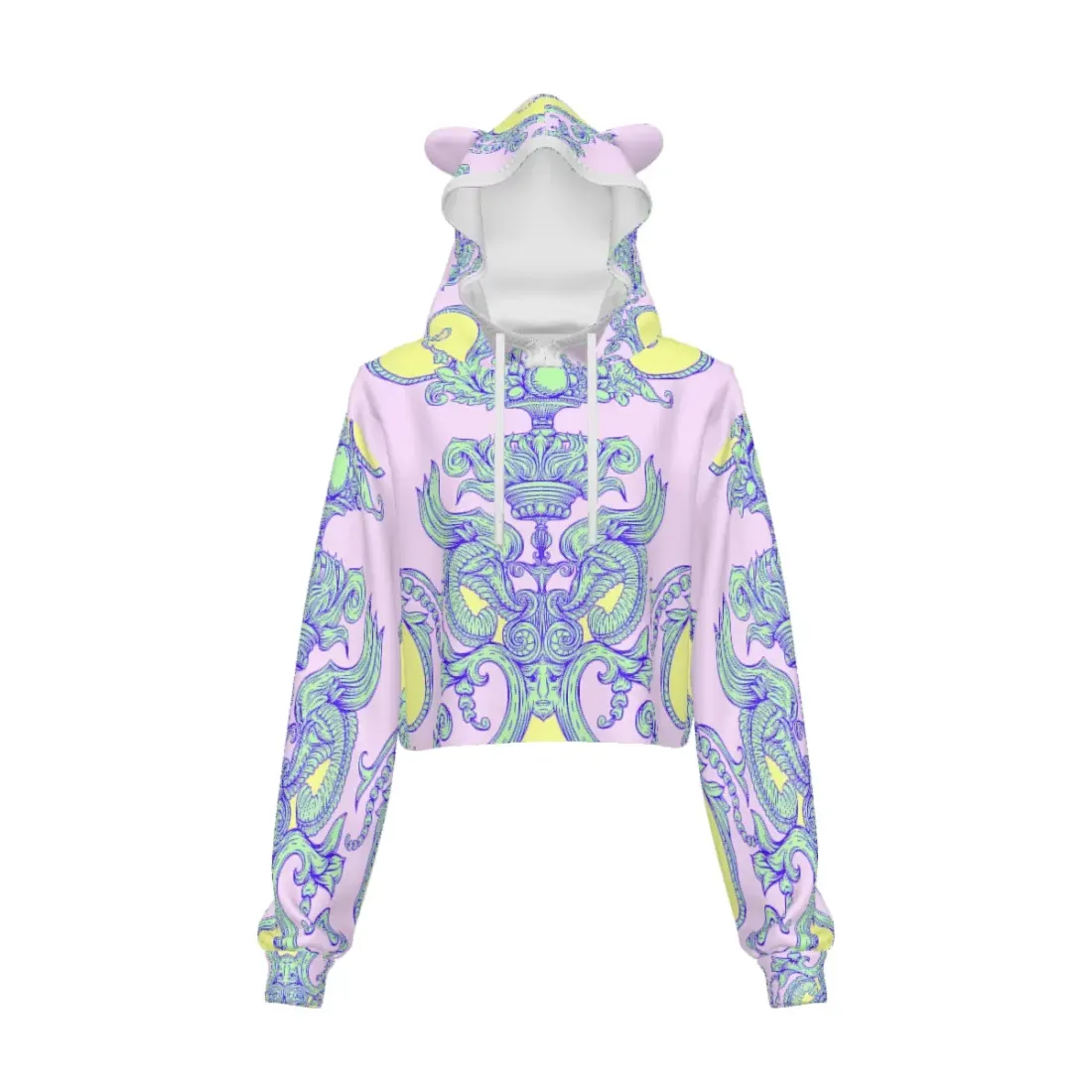 Women's Cat Ear Hoodie With Bare Midriff