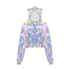 Women's Cat Ear Hoodie With Bare Midriff thumbnail 1
