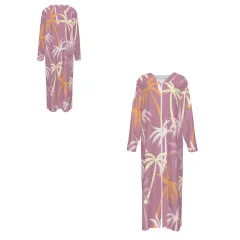 Women's Long Sleeve V-Neck Zip-Front Maxi Dress thumbnail 6