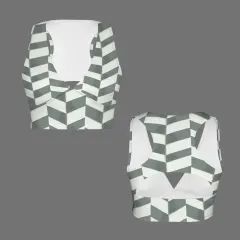 Deep V-Neck Racerback Cutout Active Crop Tops thumbnail 4
