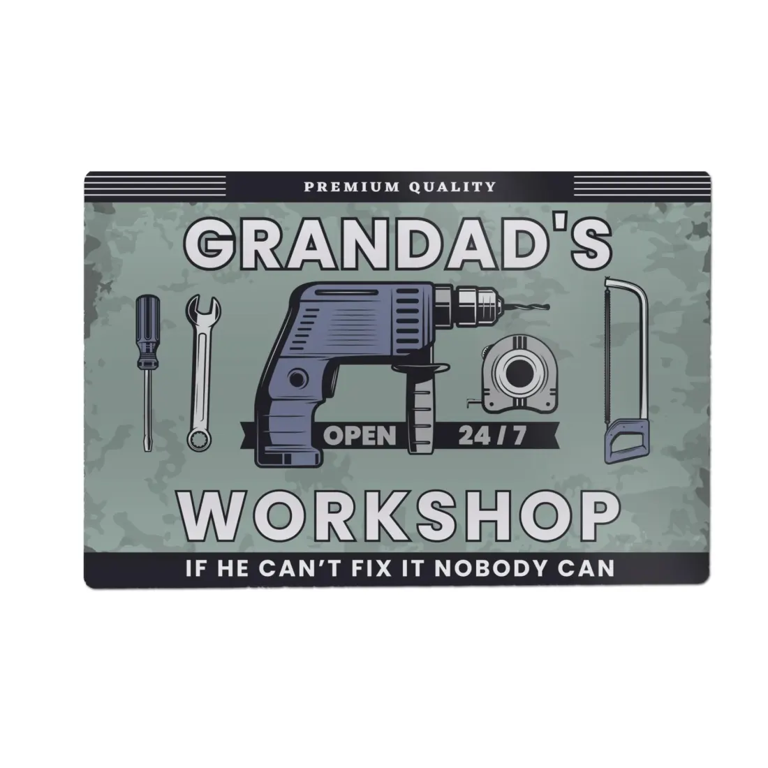 Personalised Daddy's Workshop Metal Sign, Open 24/7 Garage Plaque, Dad Man Cave Art — photo 5