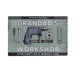 Personalised Daddy's Workshop Metal Sign, Open 24/7 Garage Plaque, Dad Man Cave Art thumbnail 5
