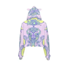 Women's Cat Ear Hoodie With Bare Midriff thumbnail 4