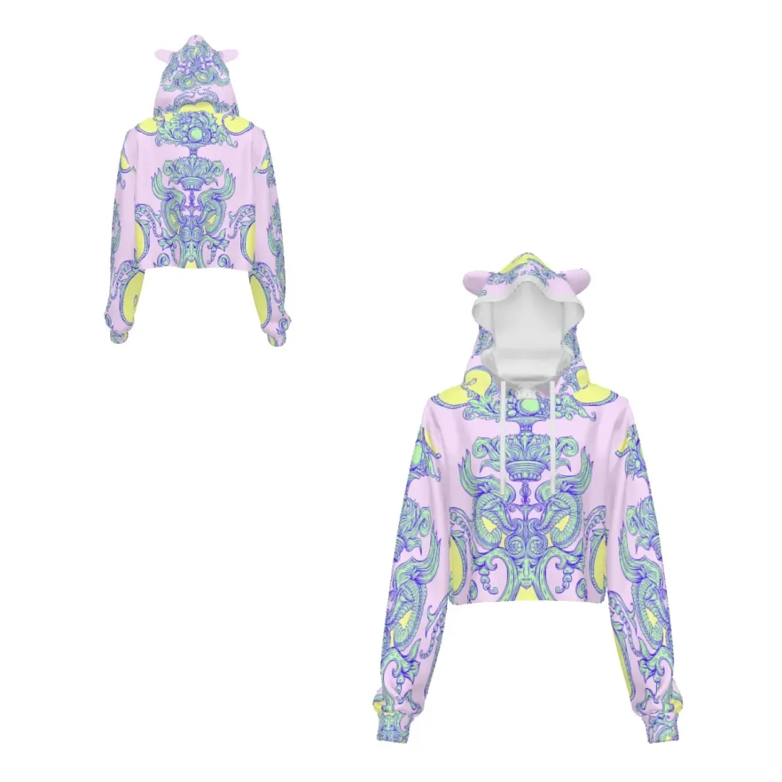 Women's Cat Ear Hoodie With Bare Midriff — photo 6
