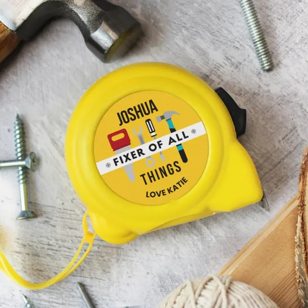 Personalised Tape Measure, Custom Name DIY Tool Gift, Funny Present for Grandad Dad
