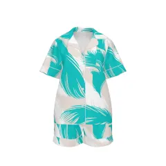 Women's Collared Short Sleeve Pajama Set thumbnail 1