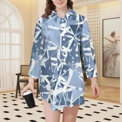 3/4 Sleeve Button Up Dress thumbnail 1