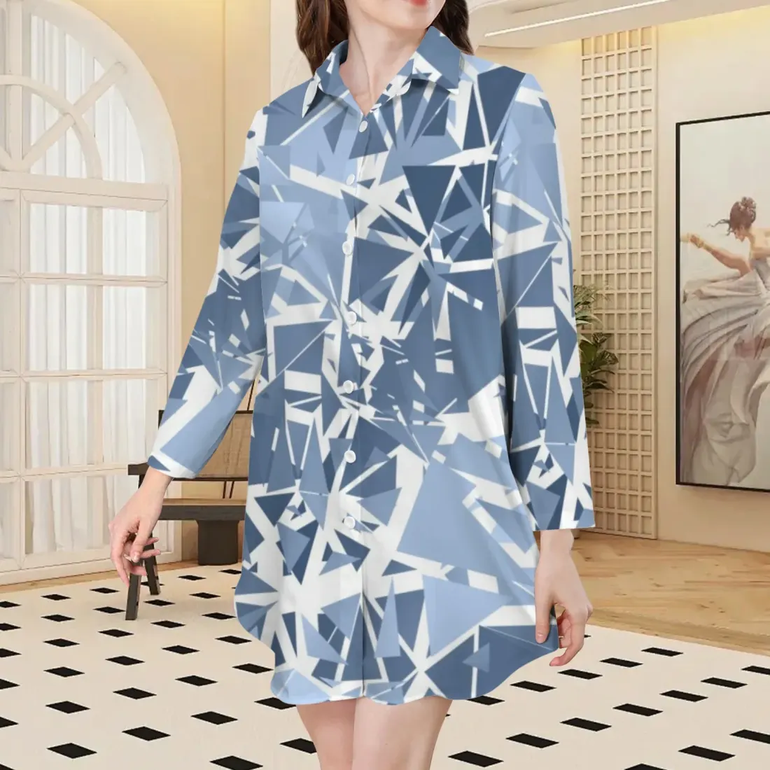3/4 Sleeve Button Up Dress — photo 2