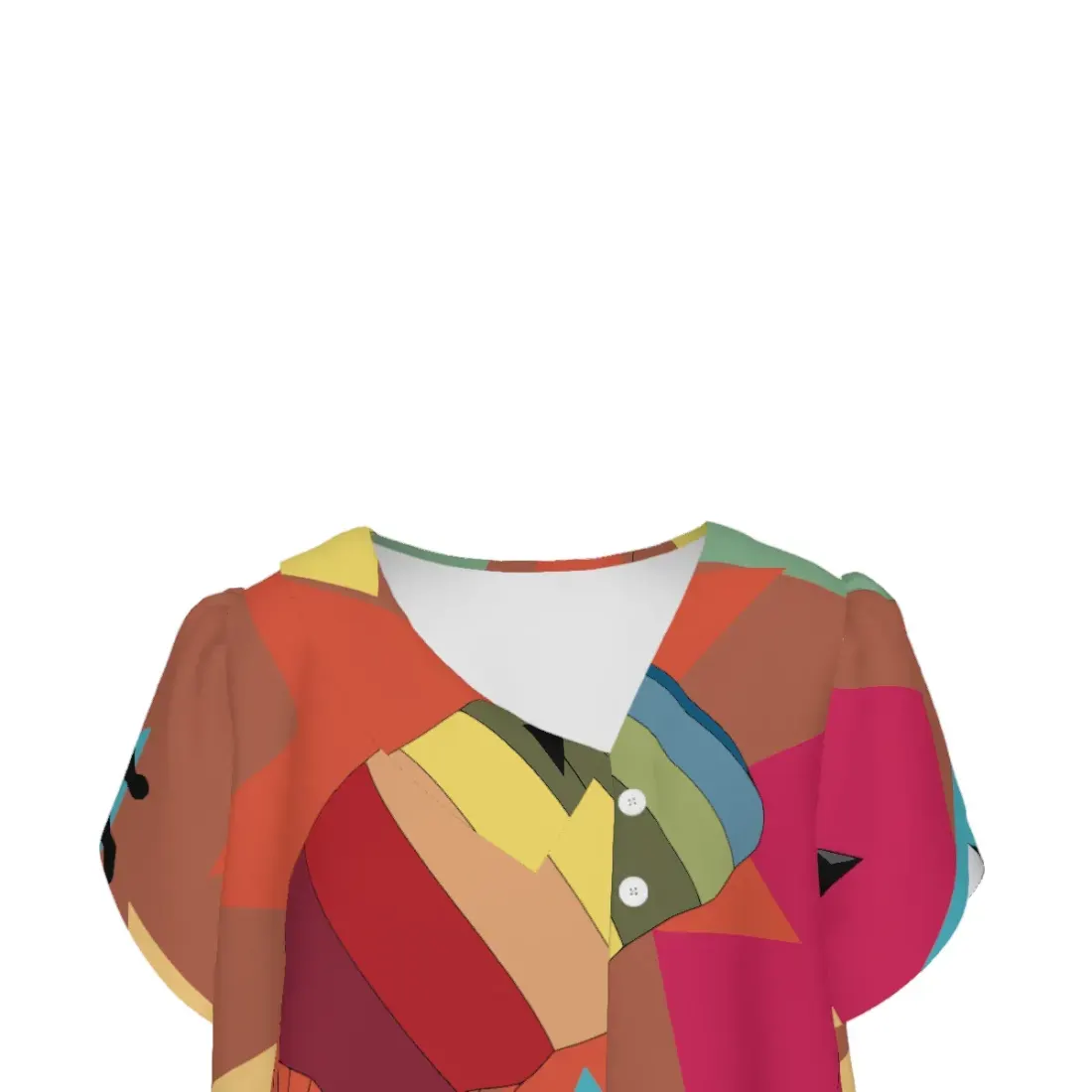 Women's Asymmetrical Neckline Short Sleeve Shirt — photo 5