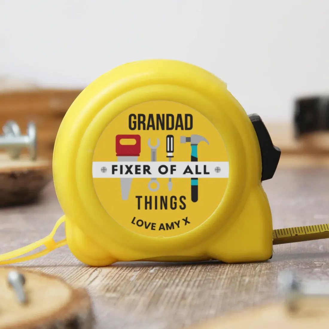 Personalised Tape Measure, Custom Name DIY Tool Gift, Funny Present for Grandad Dad — photo 4