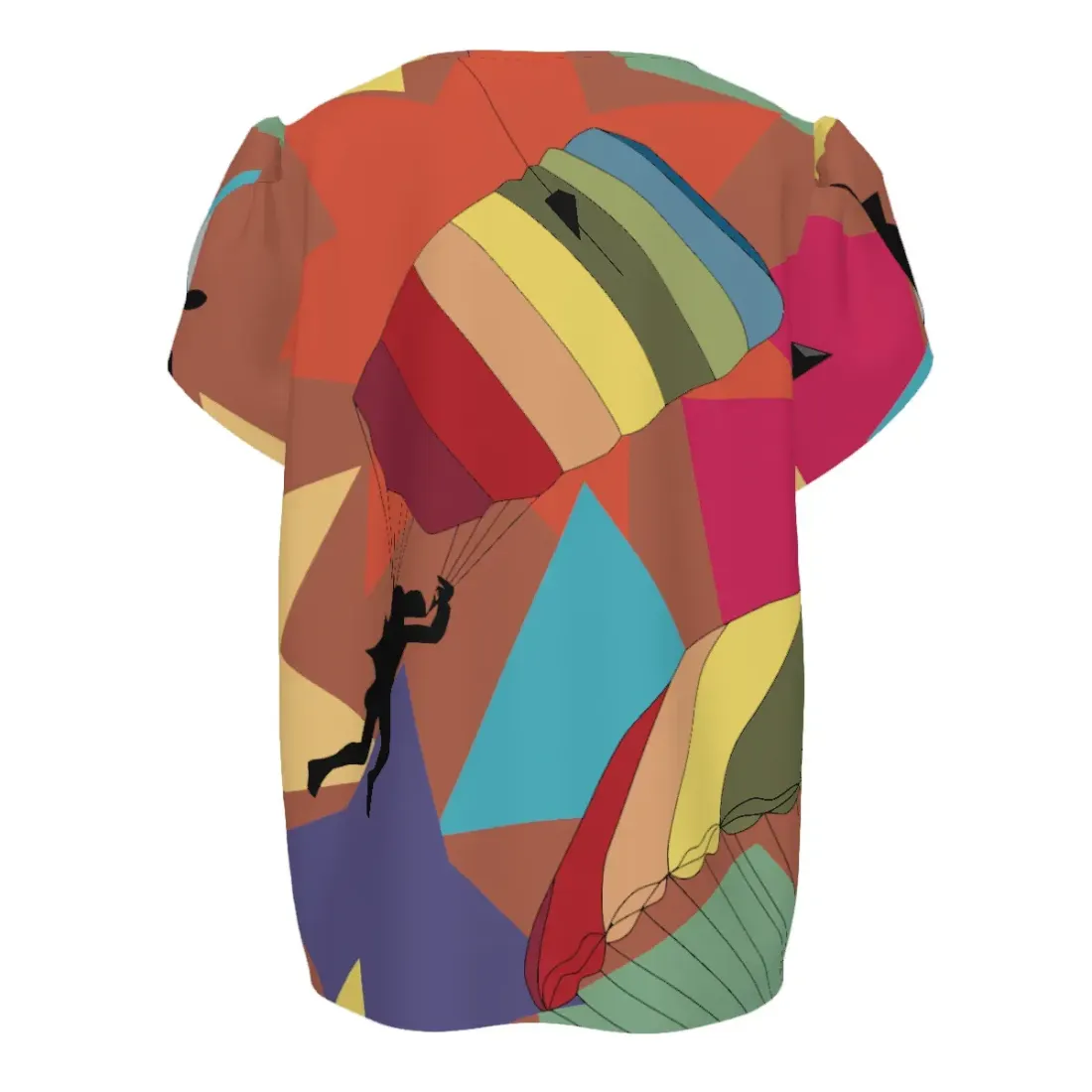 Women's Asymmetrical Neckline Short Sleeve Shirt — photo 6