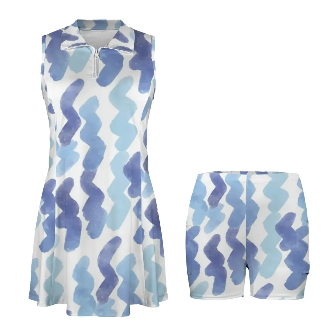 Custom Sleeveless Sport Dress with Zipper Pocket & Inner Shorts — photo 4