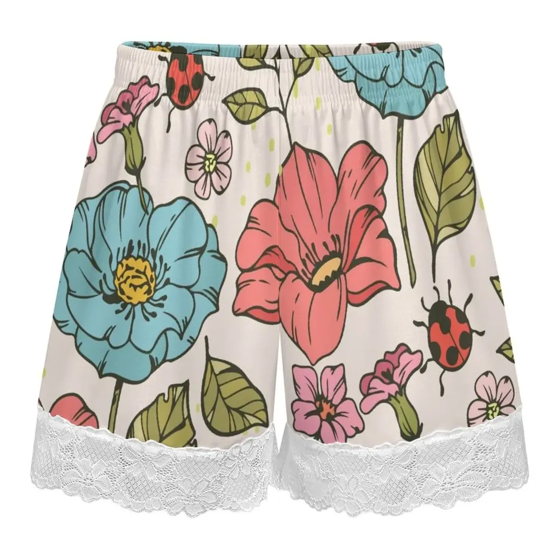 Women's Lace Trim Pajama Shorts — photo 4