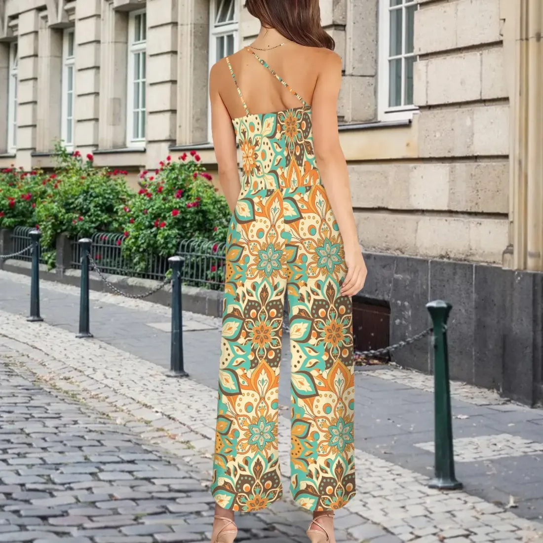 One-Shoulder Wide-Leg Jumpsuit with Pockets — photo 3