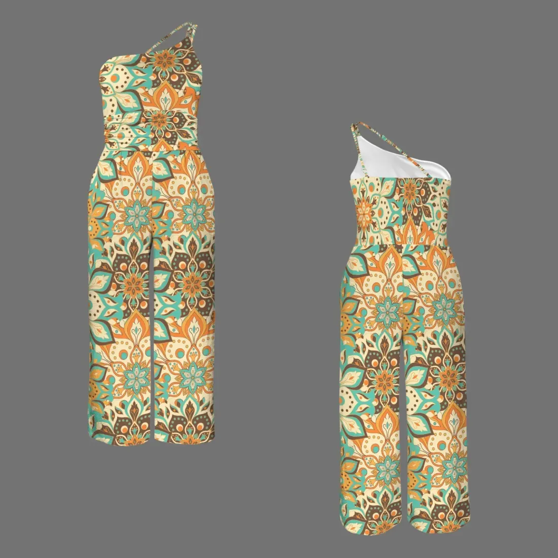 One-Shoulder Wide-Leg Jumpsuit with Pockets — photo 4
