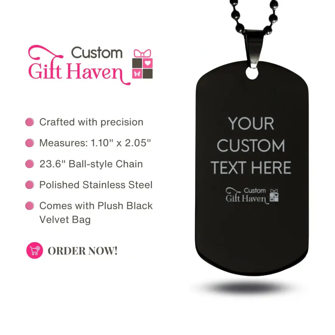 Personalized Graduation Dog Tag Necklace: Custom 2025 Senior Jewelry, Class of 2025 Gifts — photo 2