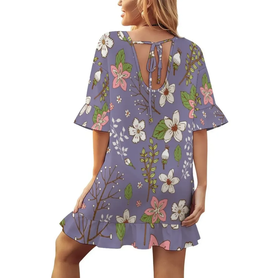 Women's Ruffled Chiffon Beach Cover-Up Dress — photo 3