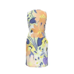Women's V Neck Criss-Cross Ruched Sleeveless Dress with Pockets thumbnail 5