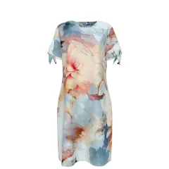 Women's V-Neck Short Sleeve Tie-Cuff Dress thumbnail 2