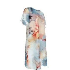 Women's V-Neck Short Sleeve Tie-Cuff Dress thumbnail 3