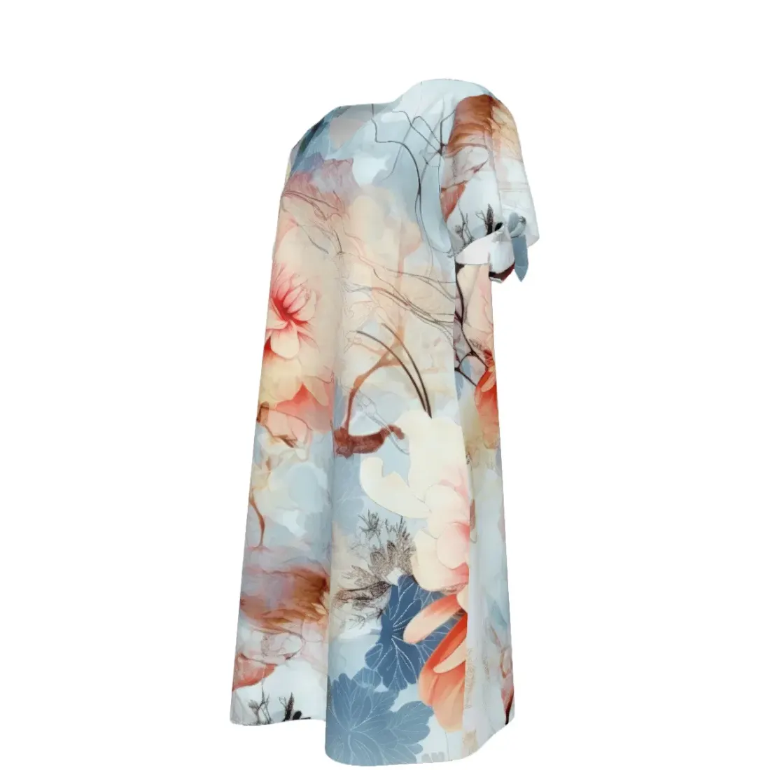 Women's V-Neck Short Sleeve Tie-Cuff Dress — photo 4