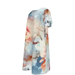 Women's V-Neck Short Sleeve Tie-Cuff Dress thumbnail 4