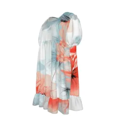 Women's Puff Sleeve Ruffle Dress thumbnail 3