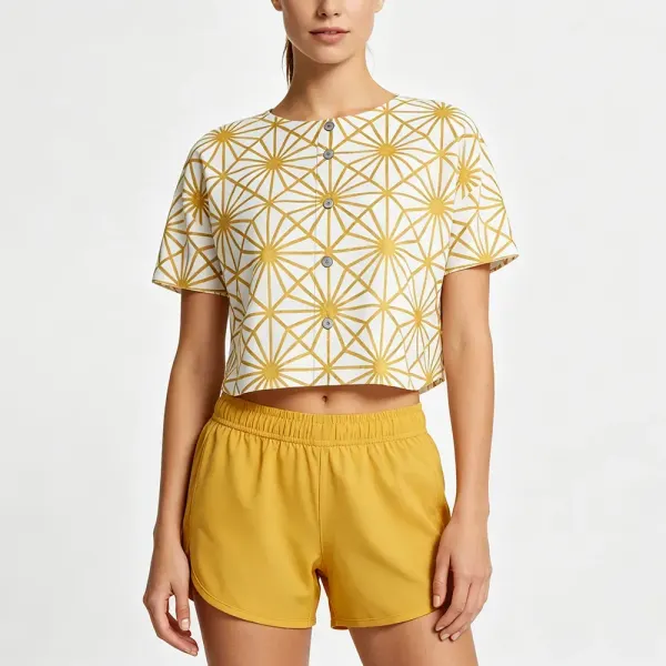 Women's Short Sleeve Baseball Jersey with Buttons
