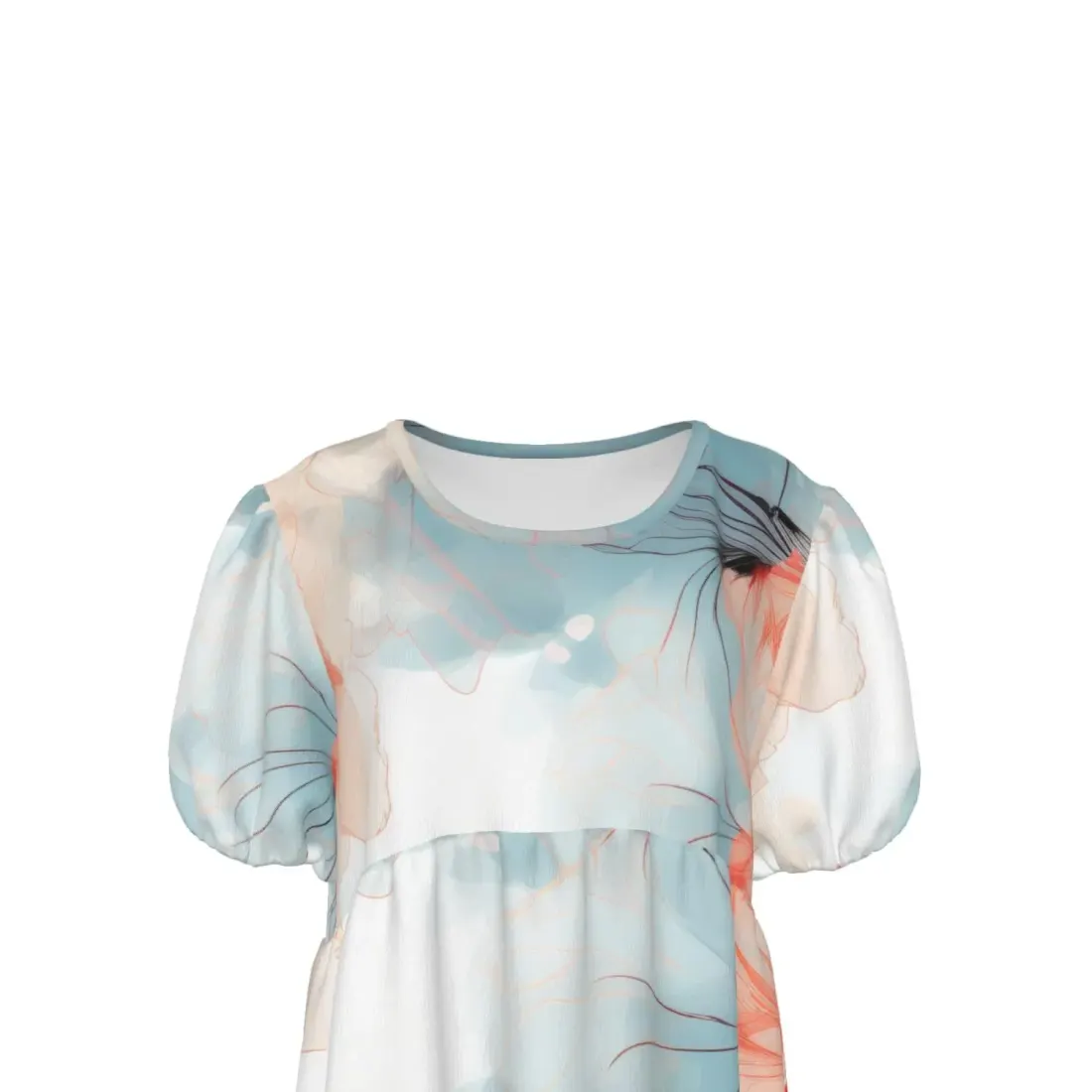 Women's Puff Sleeve Ruffle Dress — photo 4