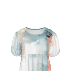 Women's Puff Sleeve Ruffle Dress thumbnail 4